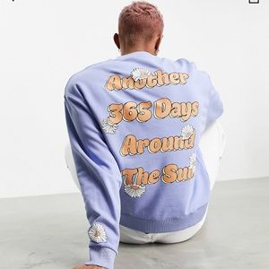 ASOS DESIGN oversized sweatshirt in purple